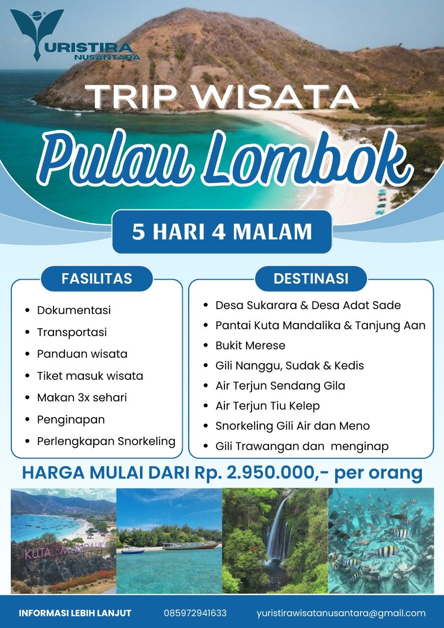 Pulau Lombok 5D4N (Yn1)